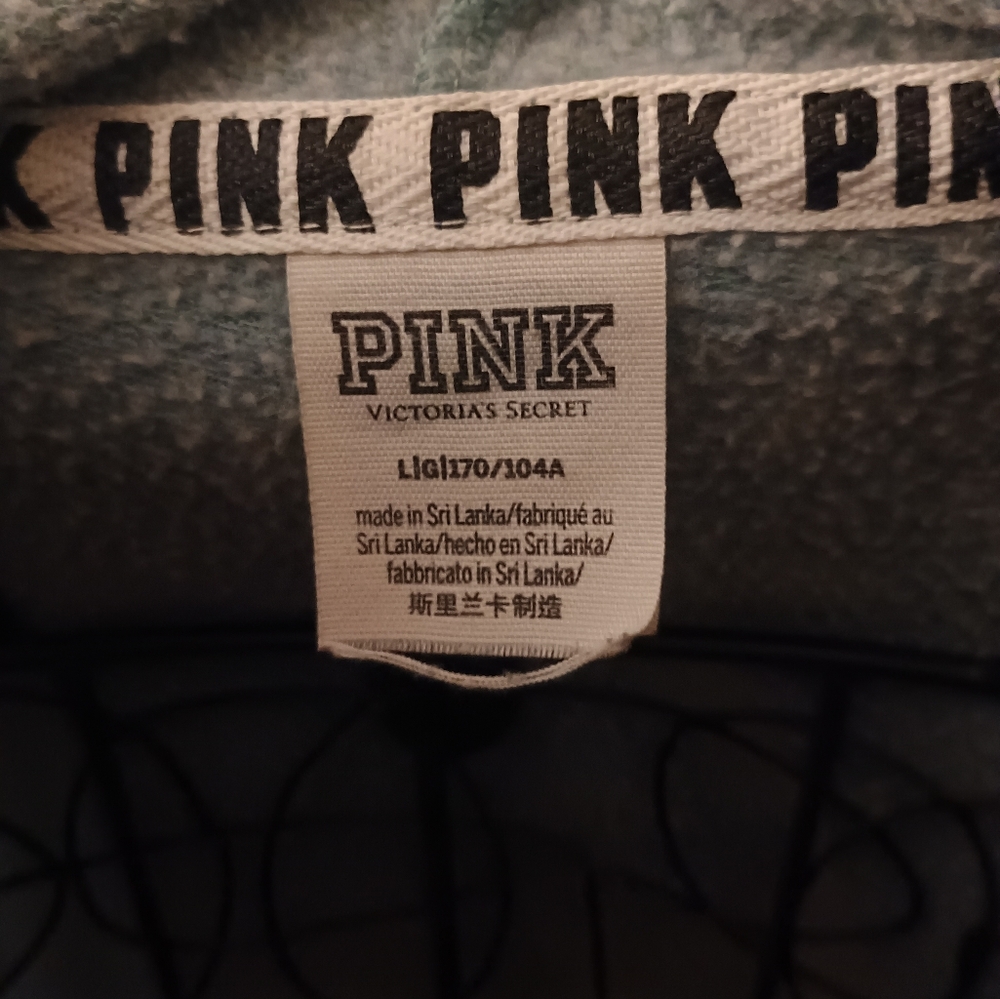 VICTORIA'S SECRET PINK Blue Hoodie with Lace-Up Sides L - Picture 6 of 6